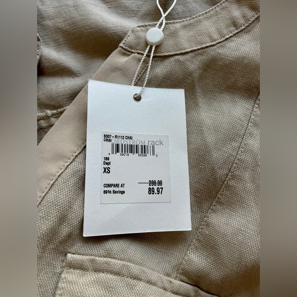 Joie Women's Malira Linen Blend Sleeveless Romper in Safari Tan size XS NWT - Picture 4 of 4